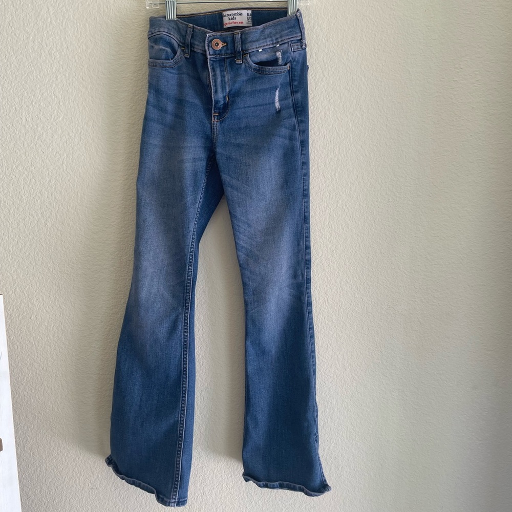 Abercrombie and Kids High Rise Flare Jeans.  Slim 9/10.
